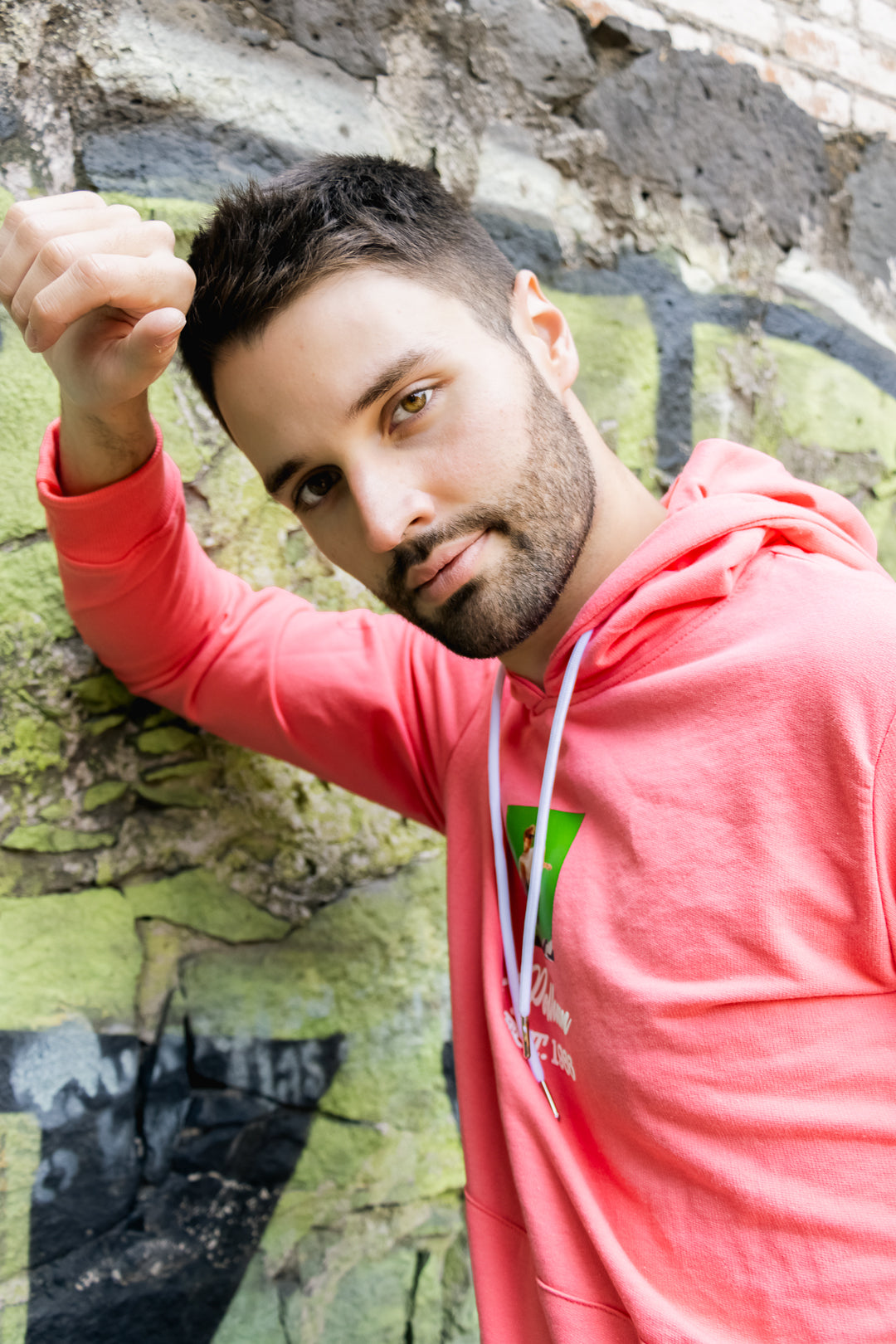 Sudadera Tipo Hoodie Para Hombre Color Rosa Con Estampado