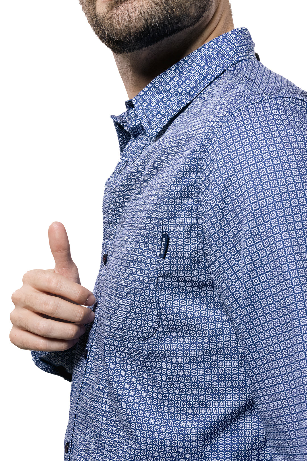 Camisa Para Hombre Color Azul Con Botones Negros