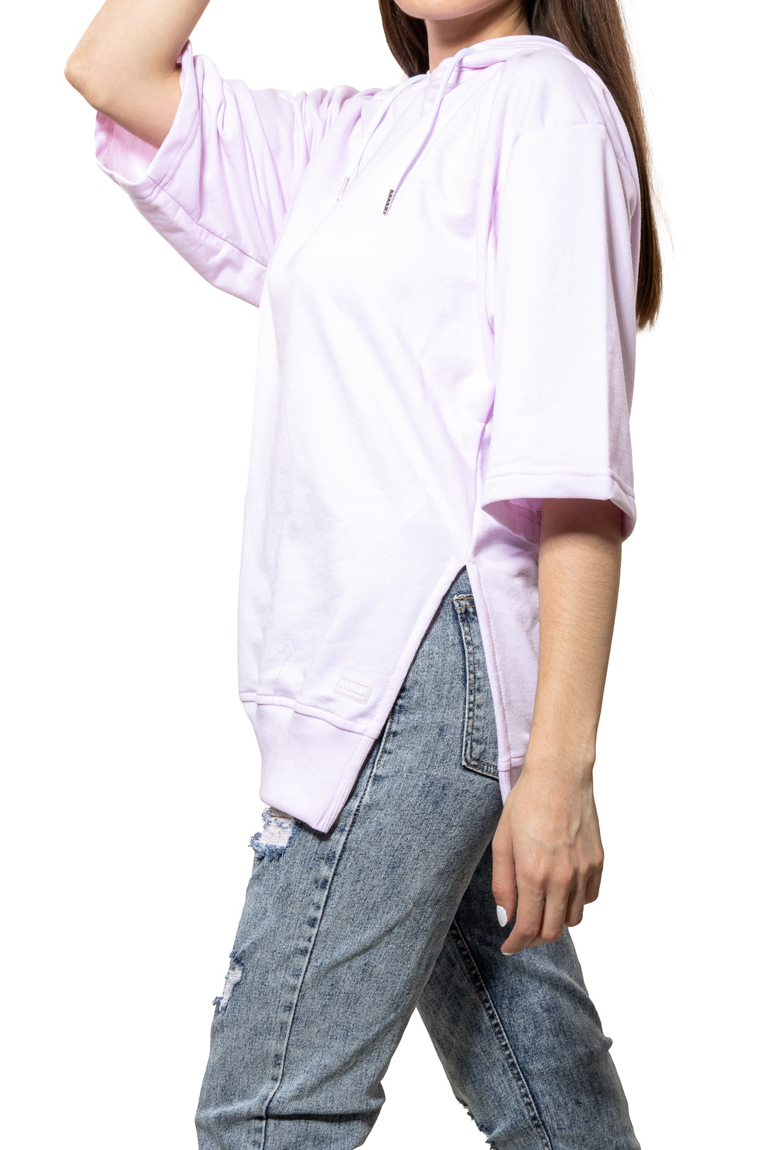 Sudadera Tipo Hoodie Lisa Oversize Color Blanco