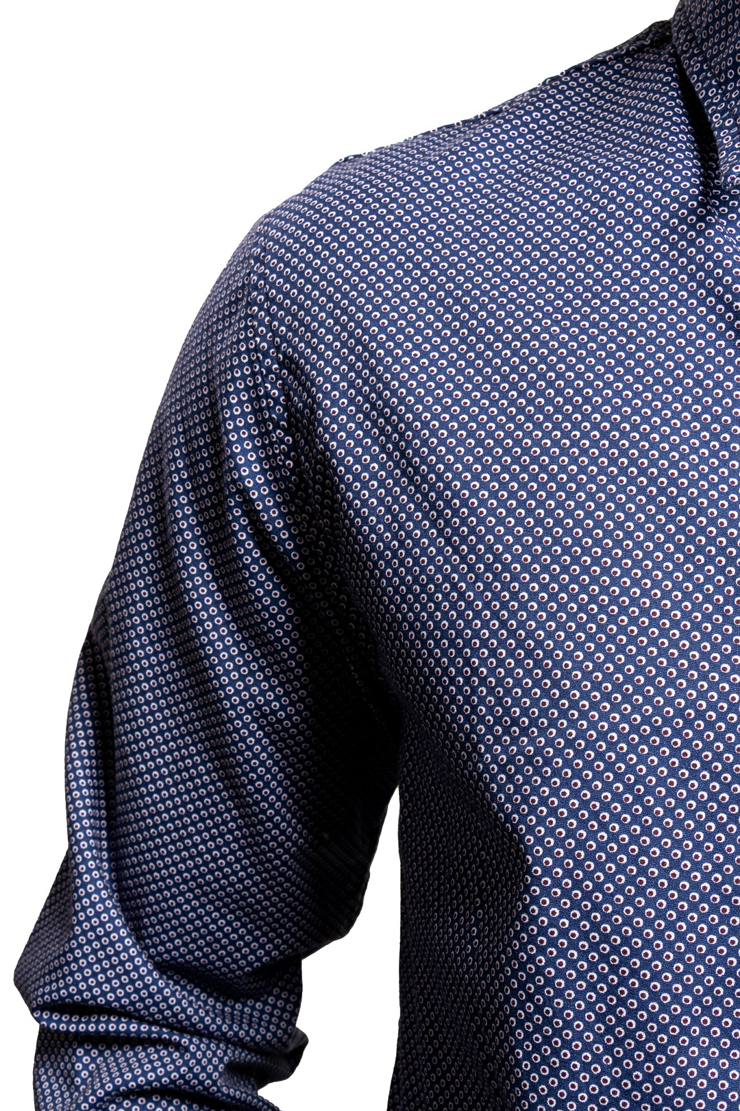 Camisa de Puntos Casual Azul Marino Polham