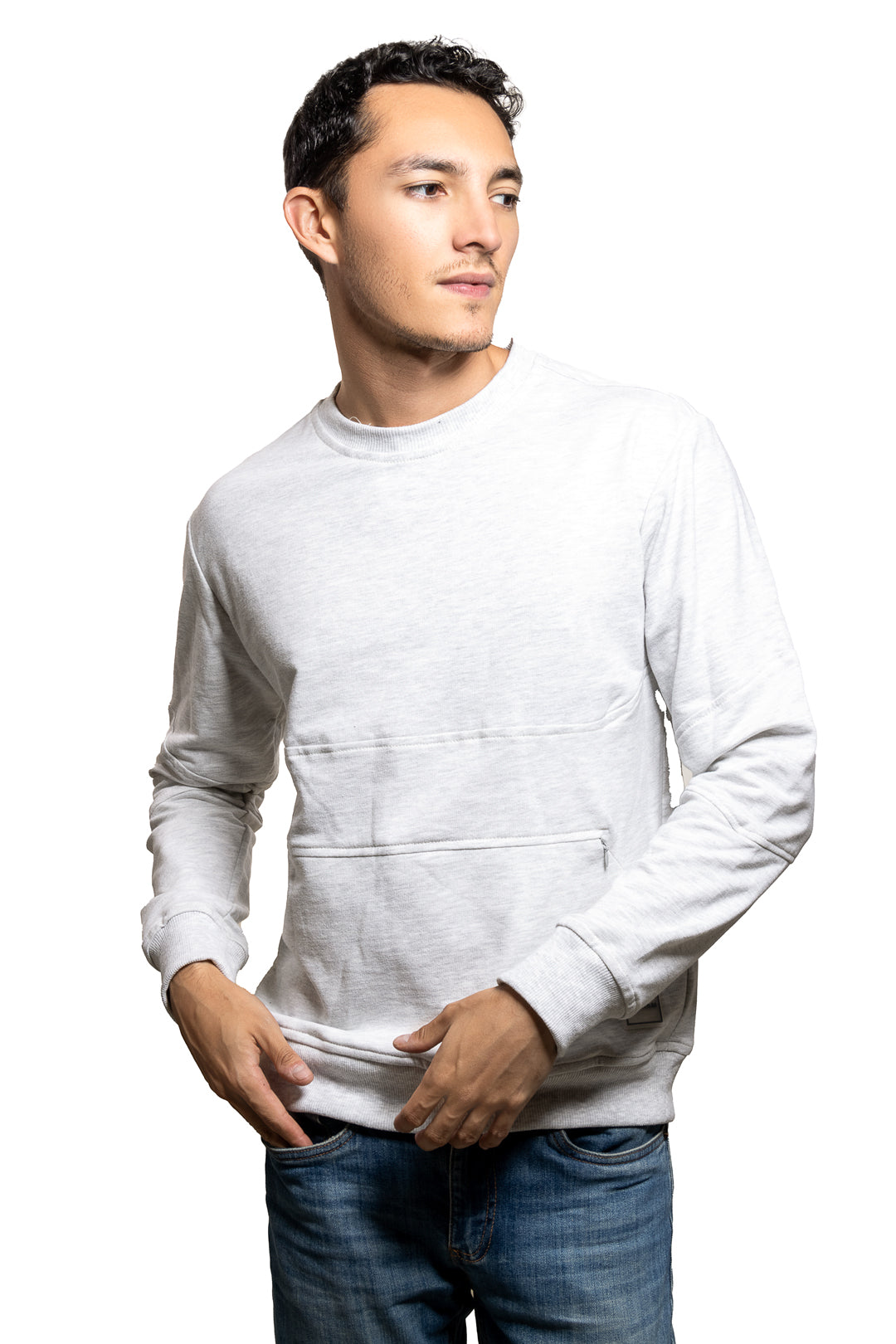 Sweater Basic Urban Hombre Gris Claro