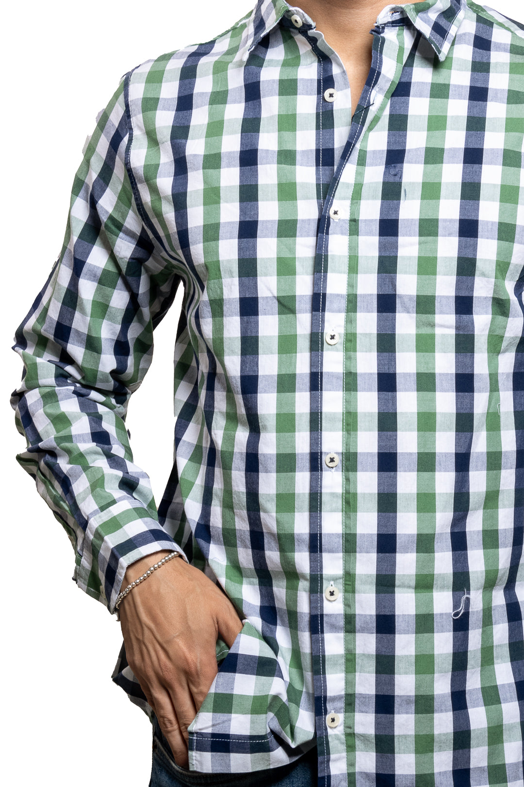 Camisa De Cuadros Doble Bolsa Para Hombre Polham