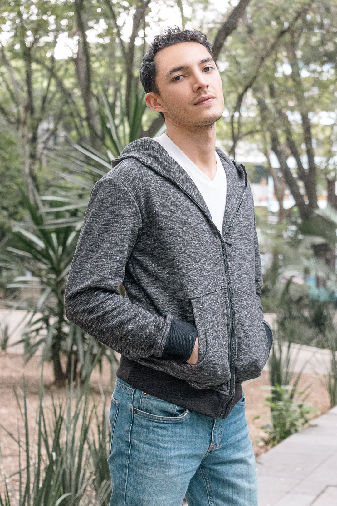 Sudadera con Cierre Monocromatic Gris