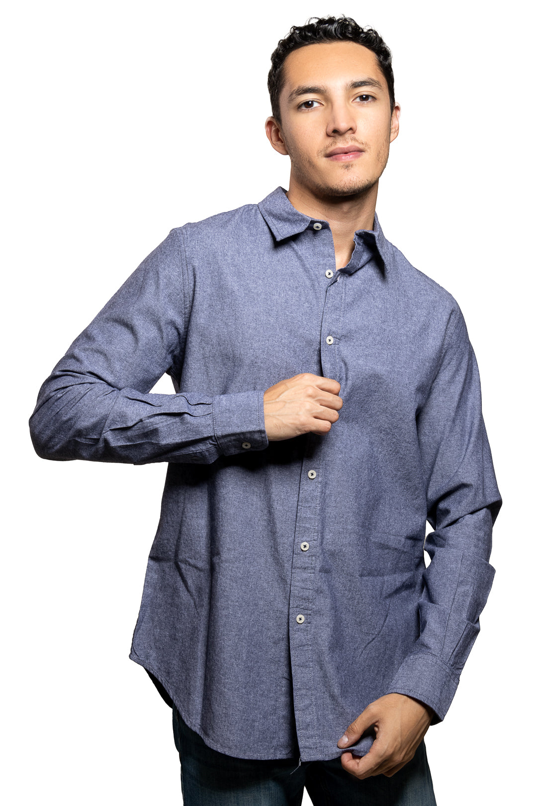 Camisa Casual Gris Con Textura