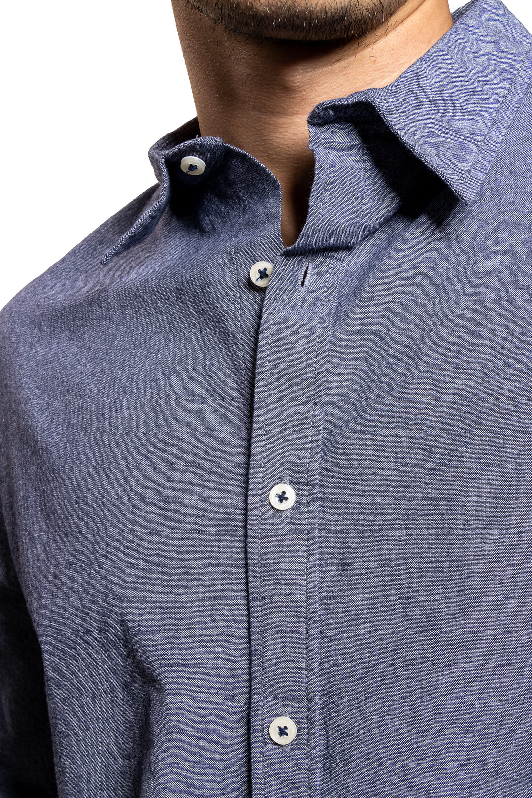 Camisa Casual Gris Con Textura