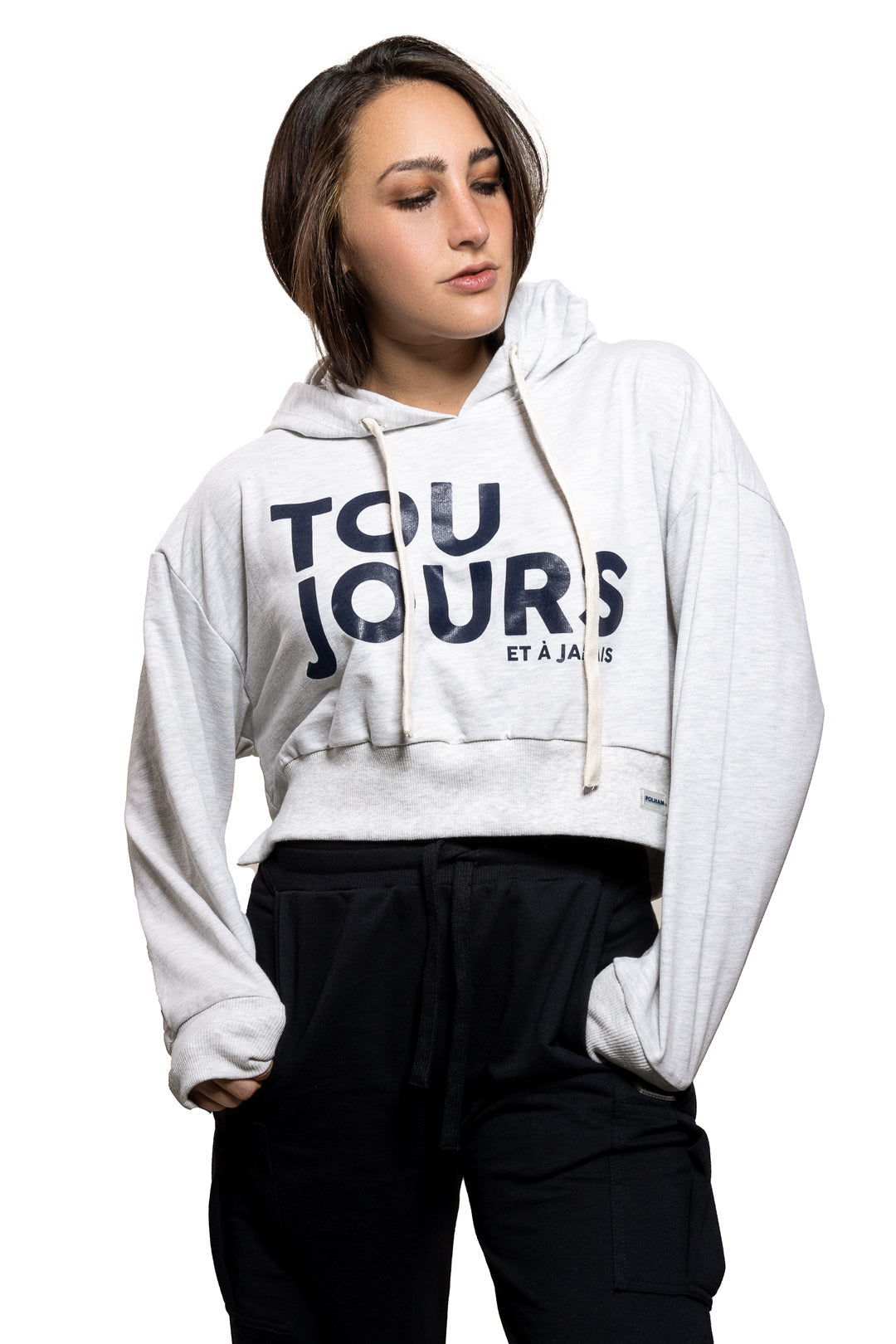 Sudadera Hoodie Corta Joi Tours Gris