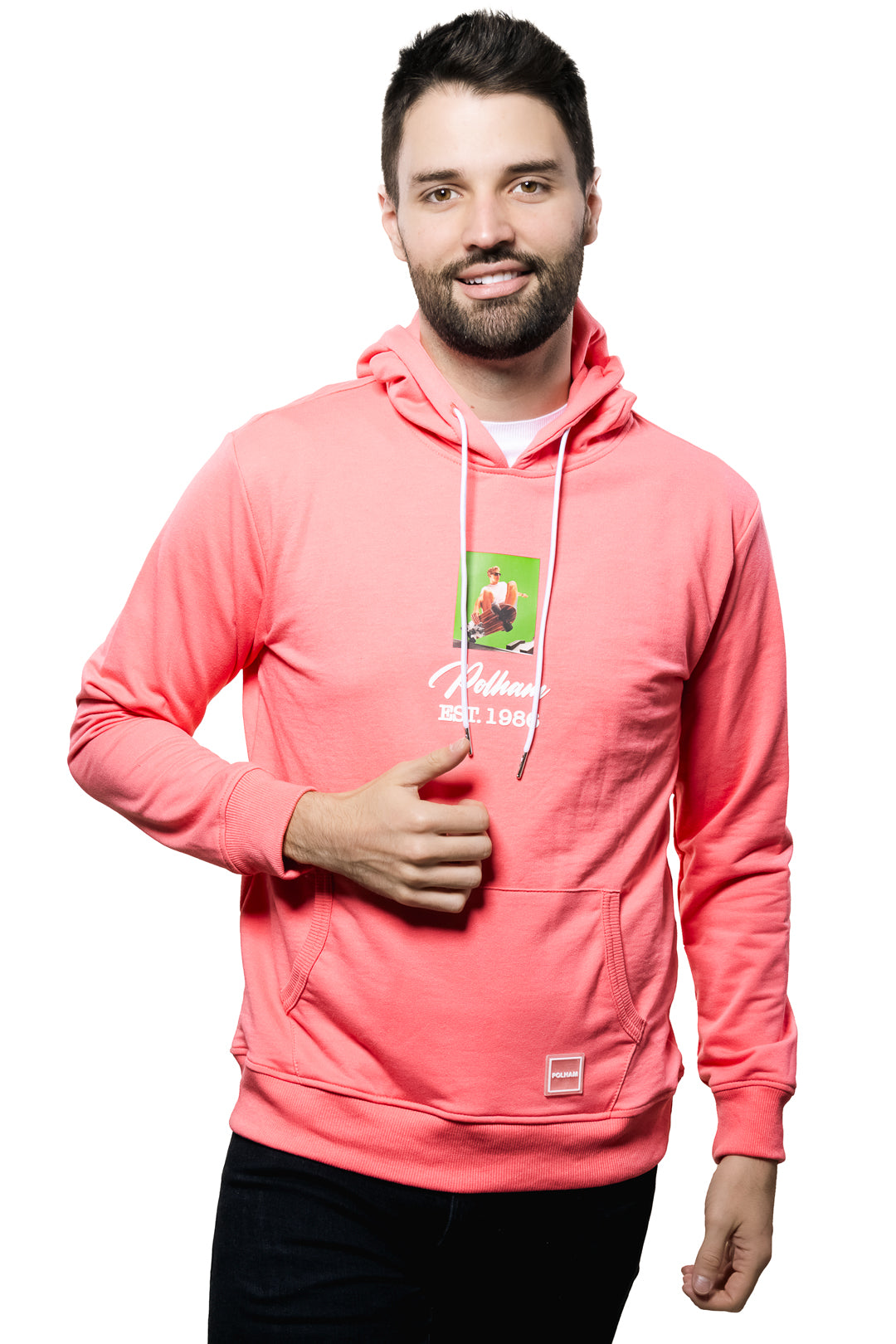 Sudadera Tipo Hoodie Para Hombre Color Rosa Con Estampado