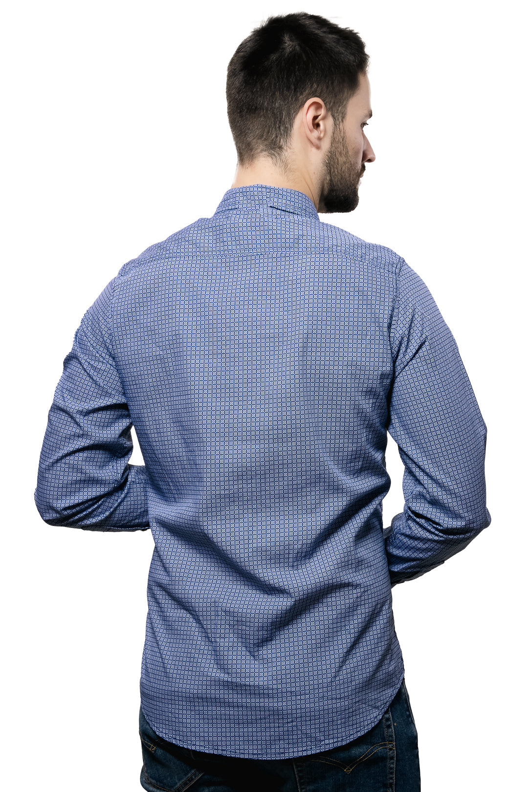 Camisa Para Hombre Color Azul Con Botones Negros