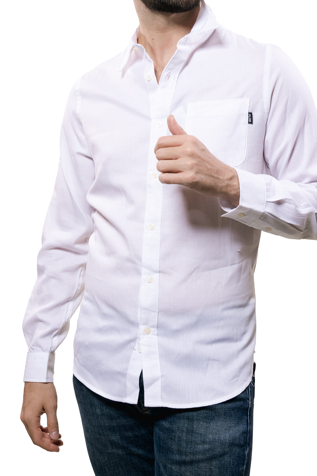 Camisa Casual Para Hombre Color Blanco