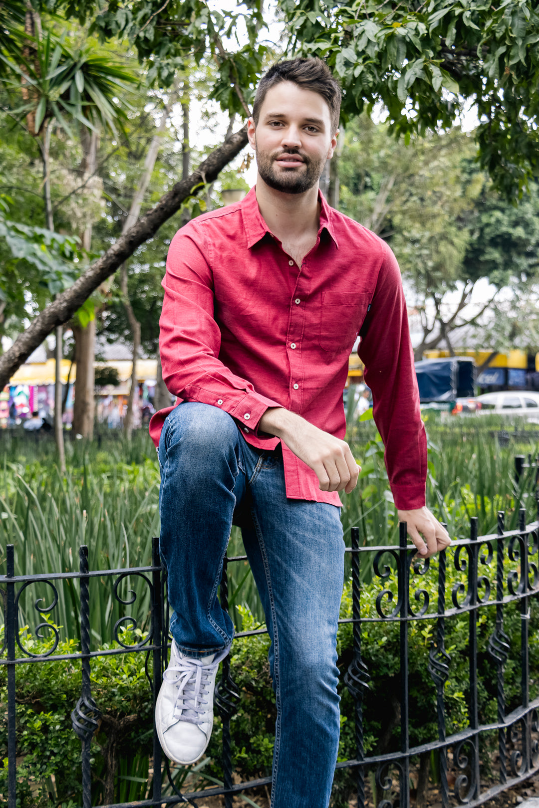 Camisa Para Hombre Polham Color Rojo