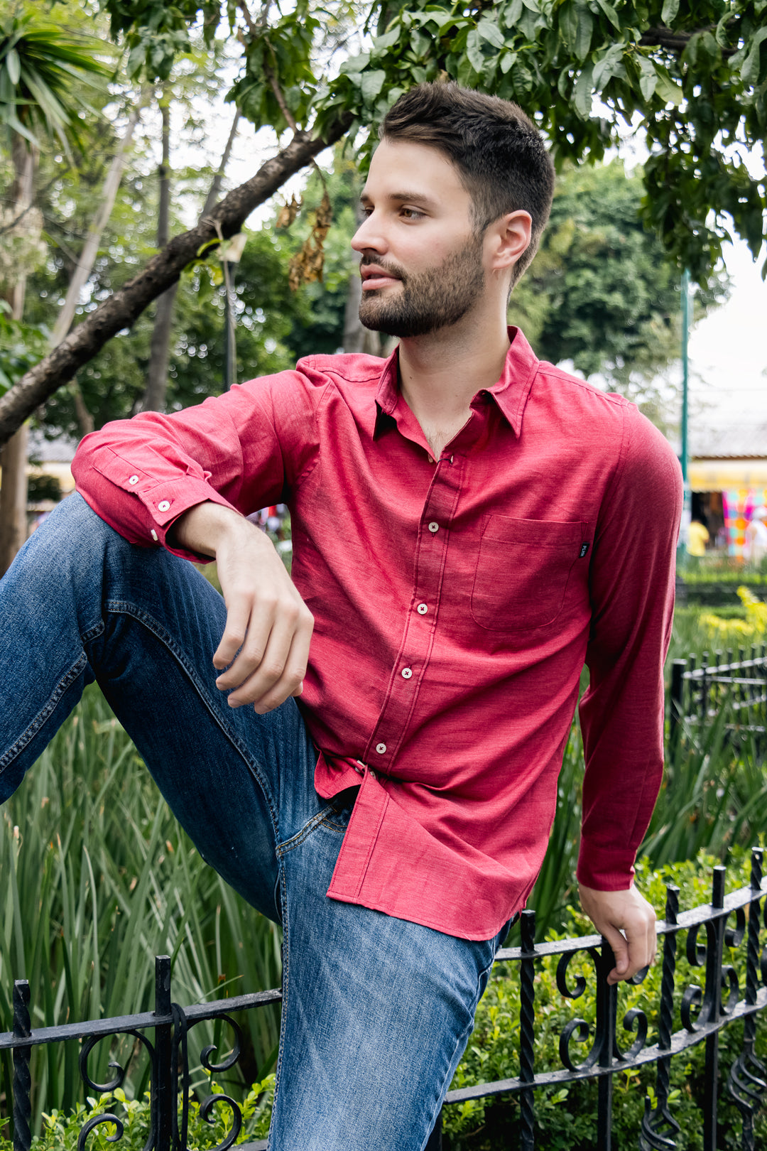 Camisa Para Hombre Polham Color Rojo