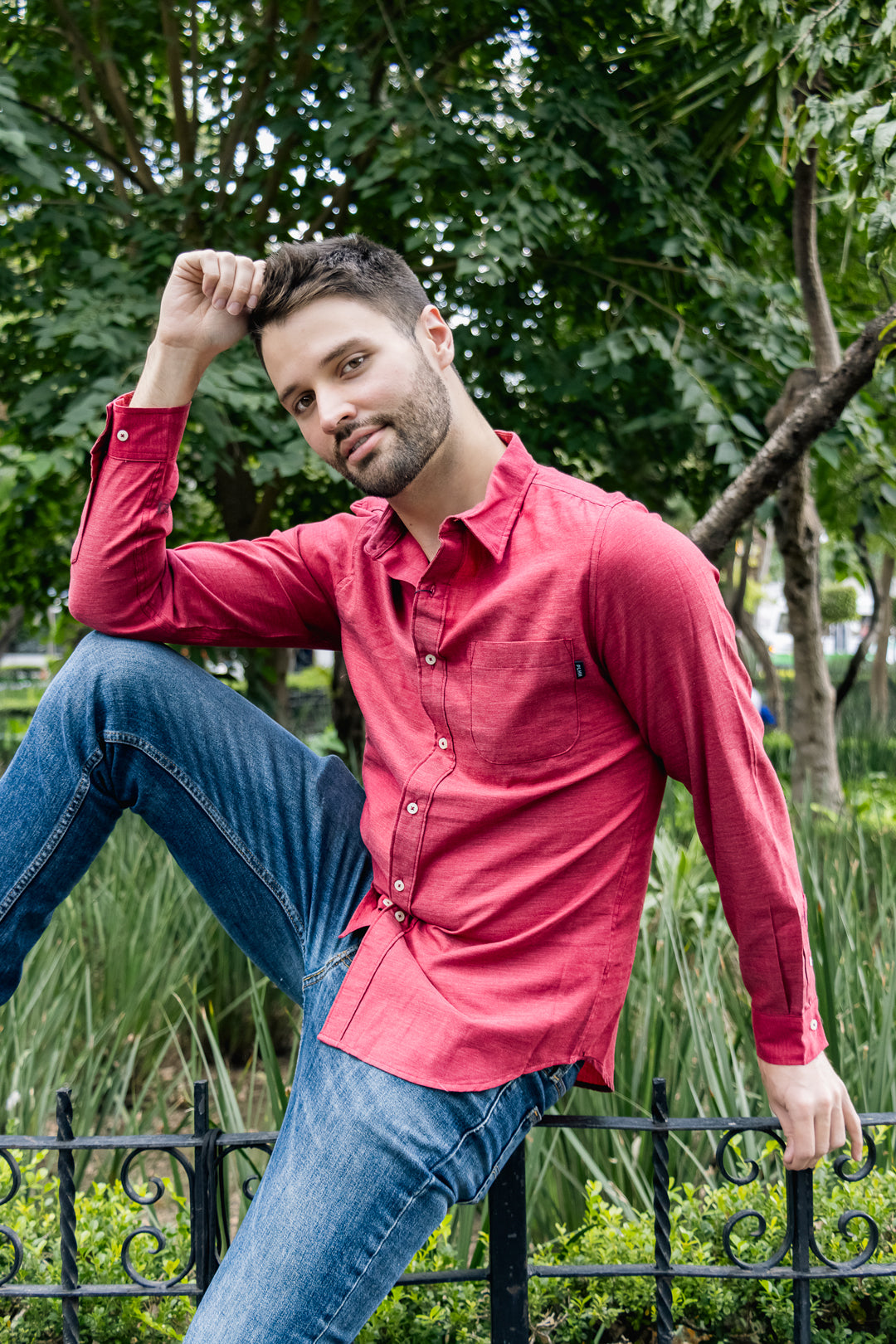 Camisa Para Hombre Polham Color Rojo