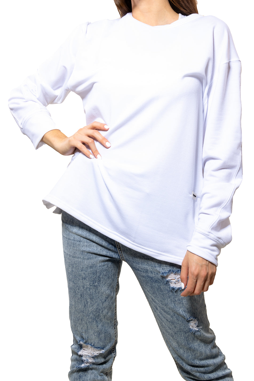 Sueter Liso Oversize Color Blanco